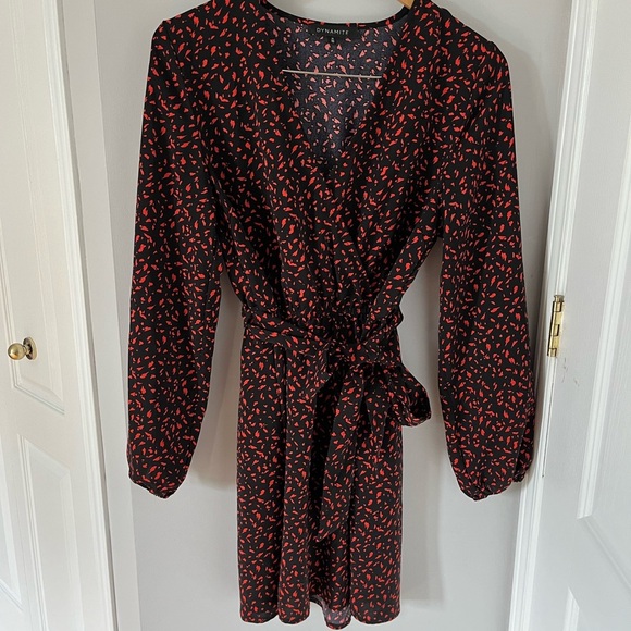 Dynamite Dresses & Skirts - Dynamite dress with belt red pattern